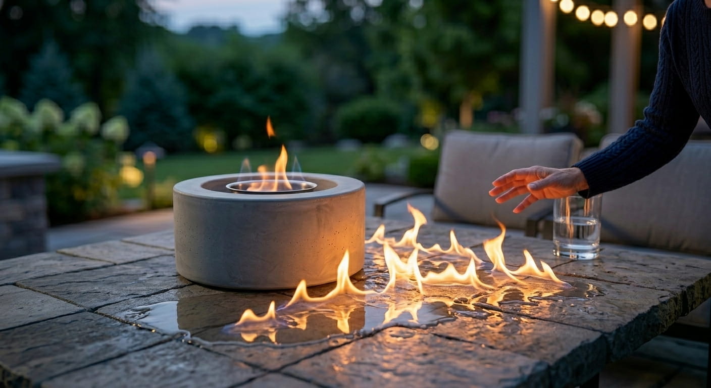 flame pooling fire pit defect